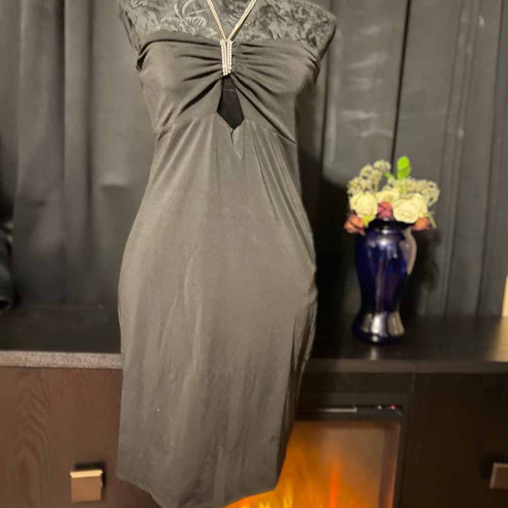 Black Embellished bodycon halter dress have 3 in sizes M, L and XL